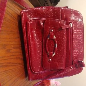 Coldwater Creek faux-alligator skin, burgundy bag